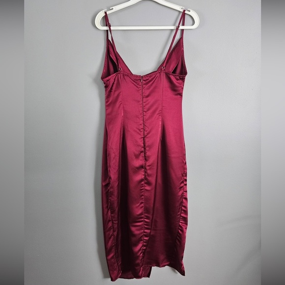 Nwt Strappy Satin Cowl Midi Dress Sz 10 - Picture 6 of 11